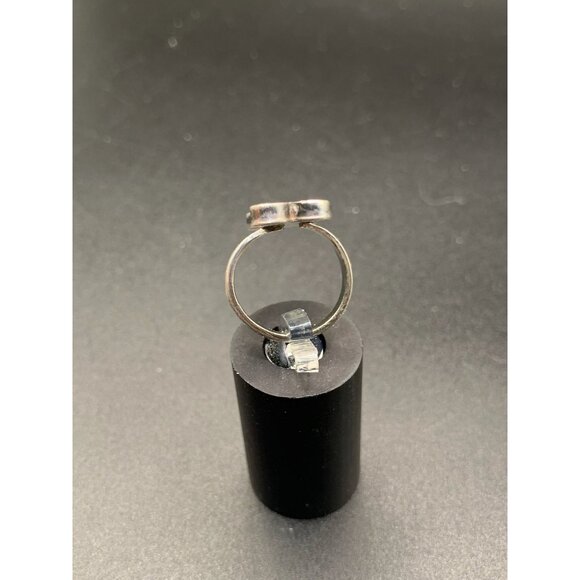 Zuni Sunface Ring Sterling Stone Inlay Size 4.5 Native American Handcrafted - Picture 4 of 9